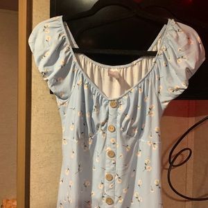 Light blue buttoned dress